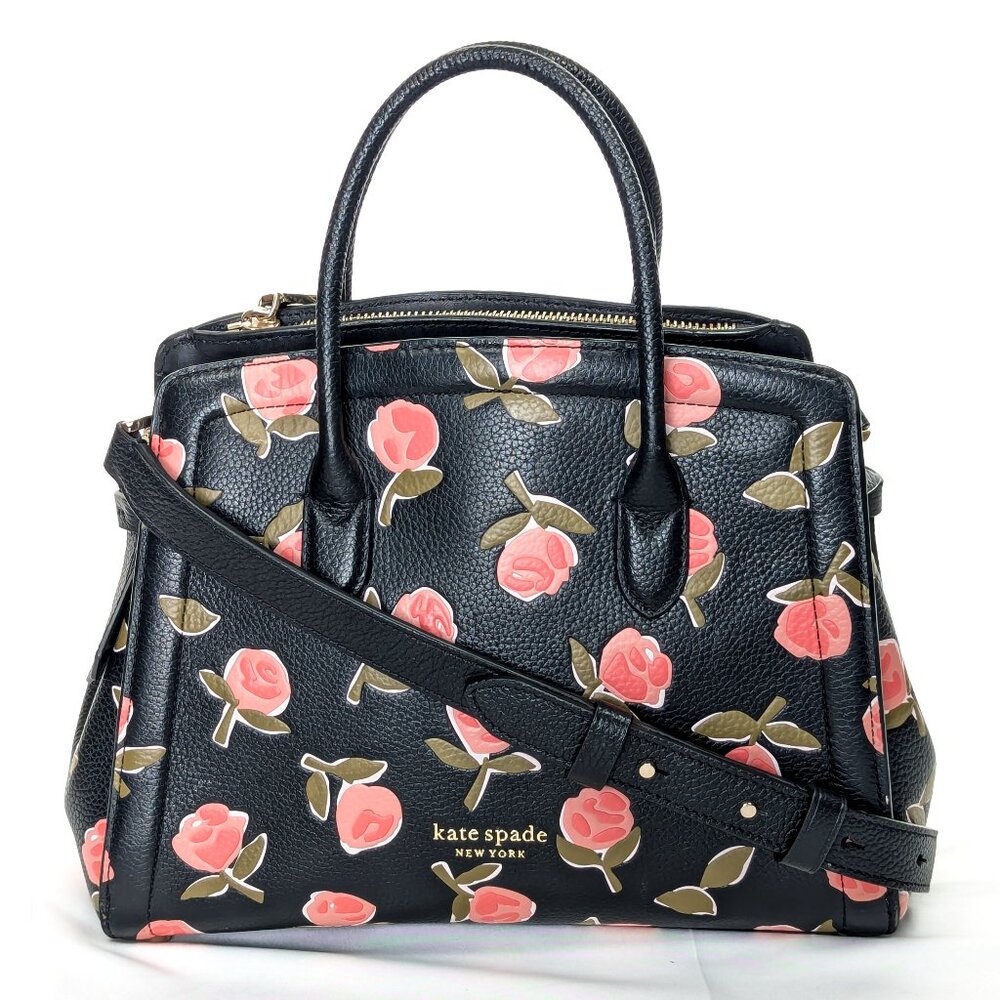 KATE SPADE New York Knott Ditsy Rose Leather Satchel Crossbody